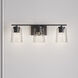 Saben 3 Light 23 inch Matte Black Vanity Light Wall Light